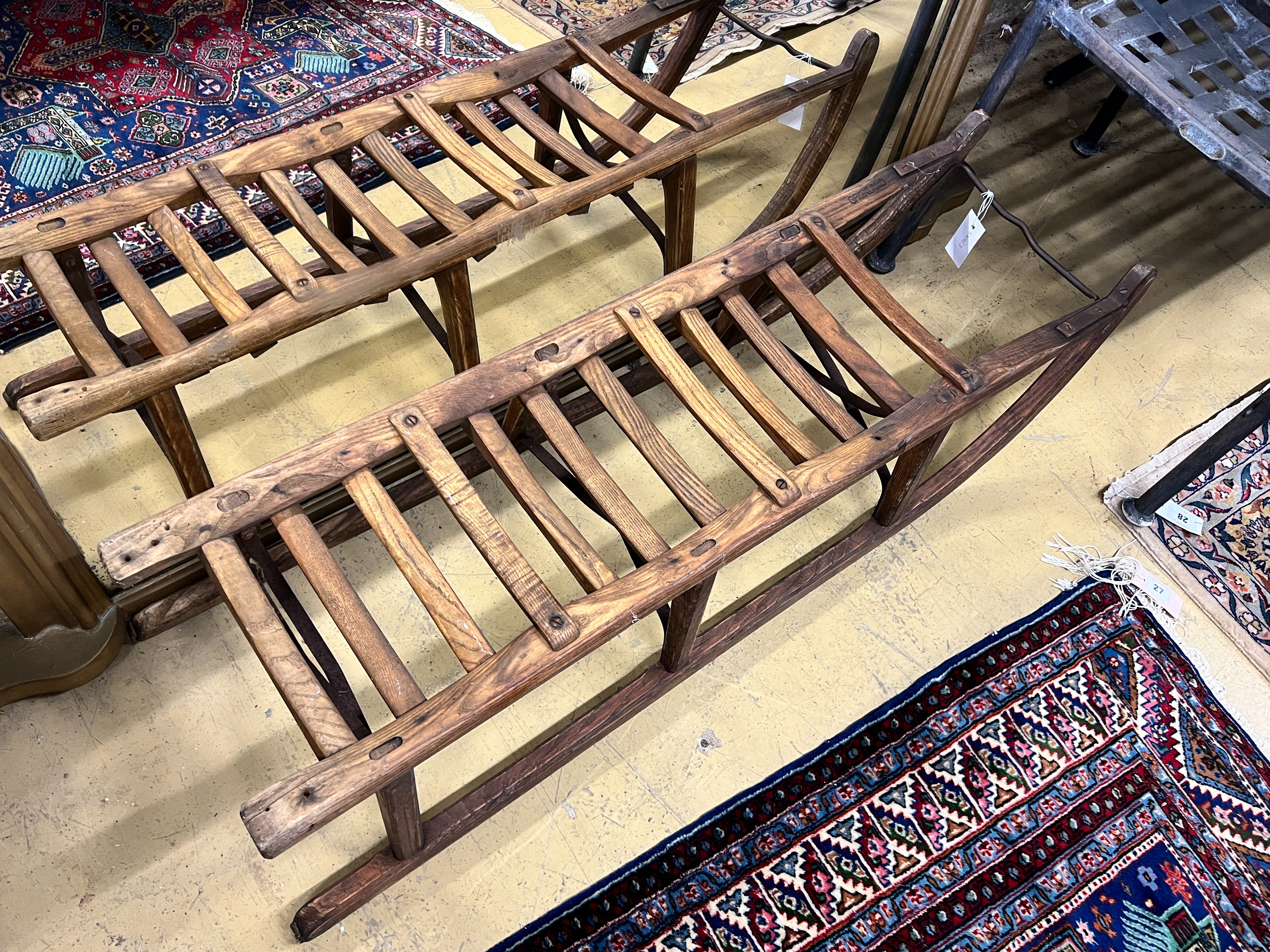 A vintage Swiss Gronland ash sledge, length 108cm